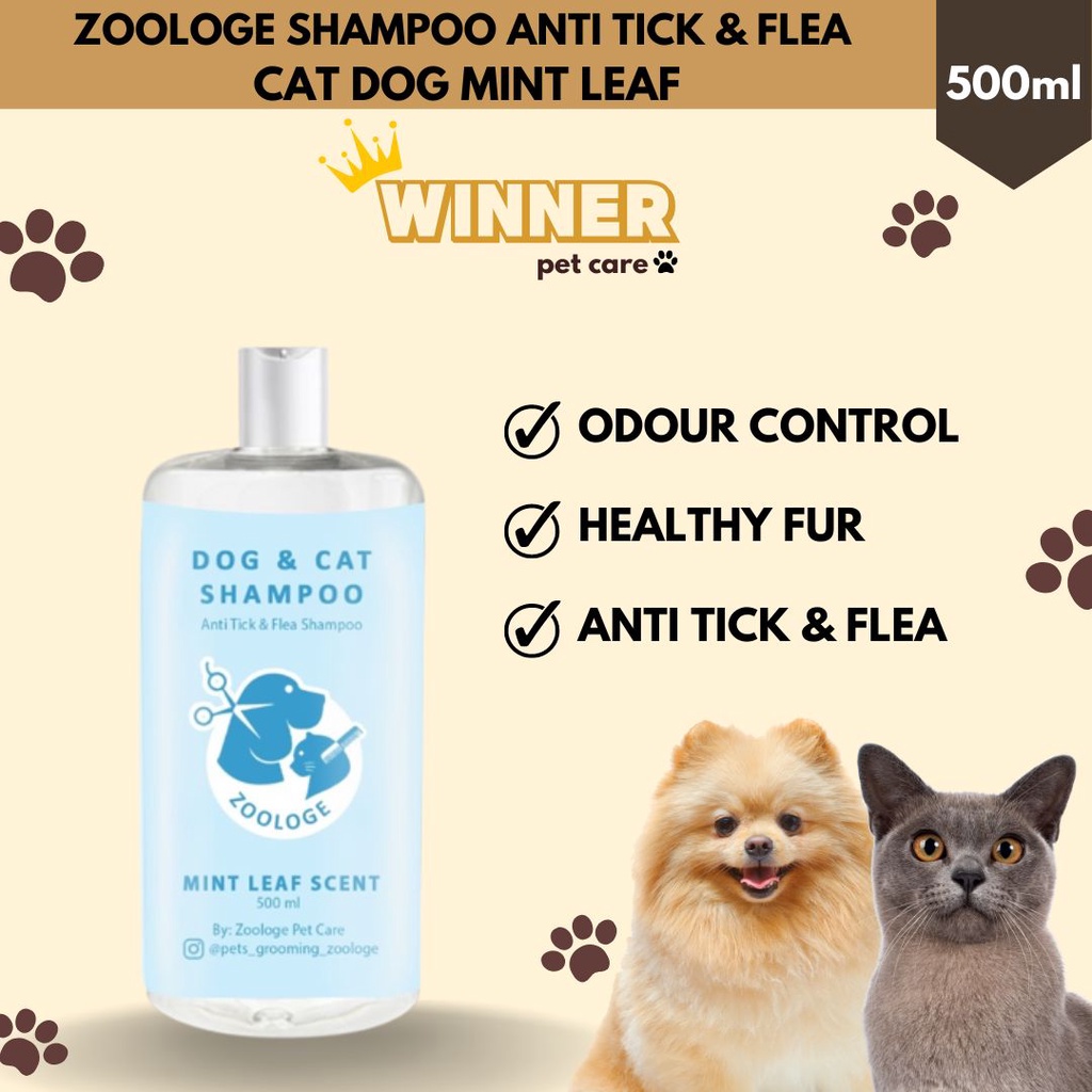 Zoologe Shampo Anti Kutu Kucing Anjing Mint Leaf 500ml