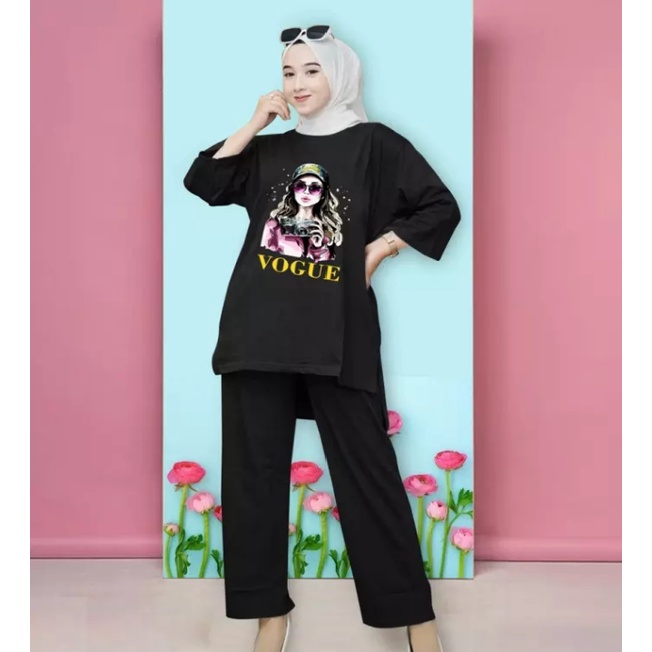 SETELAN BASIC OVERSIZE KOREAN TOP KAOS JUMBO LD 128 TUNIK BABYTERRY