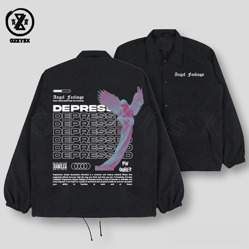 Jaket Parasut Depressed Statue Special Edition Dewasa Pria Wanita / Jaket Coach Statue Of Depressed Kekinian Terbaru