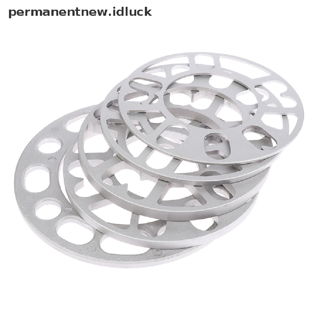 [luckypermanentnew] 3 /5 /6 /8/10mm Paduan Aluminium Mobil Roda Spacer Adaptor Shims Plat Aksesoris Mobil [ID]