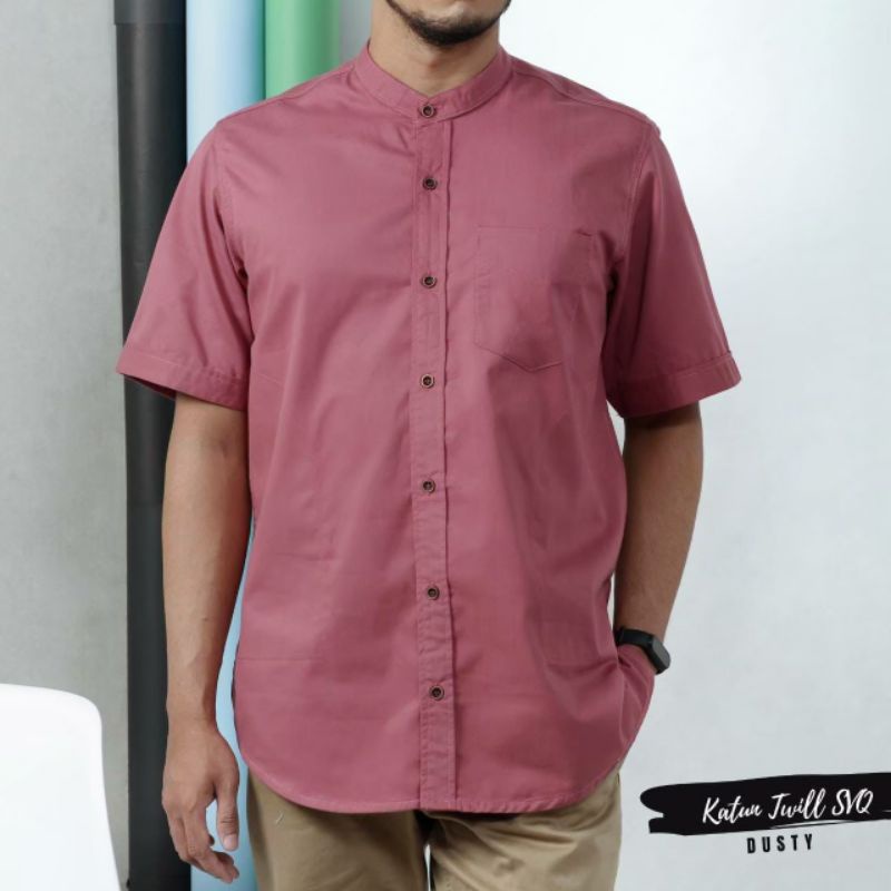 BAJU KOKO POLOS KEMKO LENGAN PENDEK DEWASA ORIGONAL SAVIQ OUTFIT ATASAN PAKAIAN MUSLIM TERKINI LAKI 