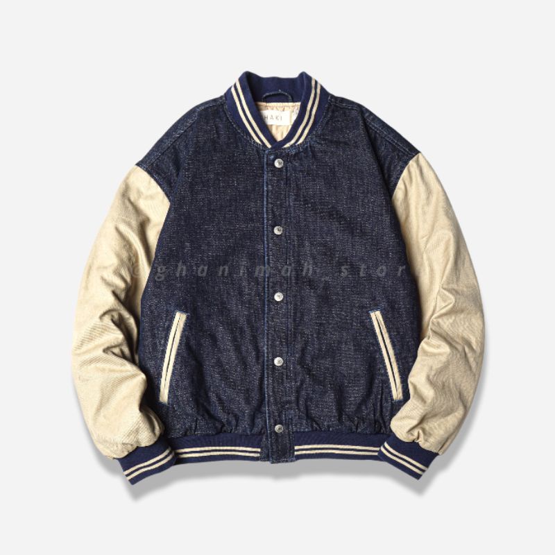 Gap original denim khaki varsity jaket