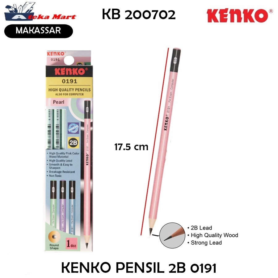 

[BOX/12PCS] KENKO PENSIL 2B 0191