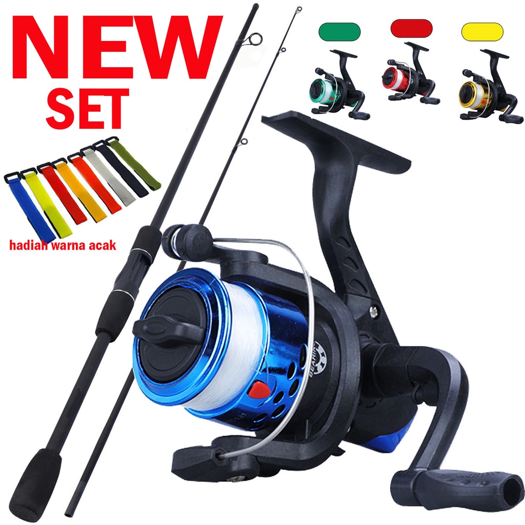 1.65M pancing serat kaca berputar pancing dan reel pancing memancing set untuk memancing fishing rod and fishing reel