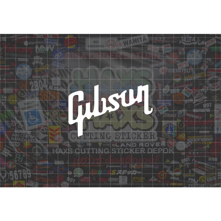 Cutting Sticker Logo Gibson Ukuran 8 Cm