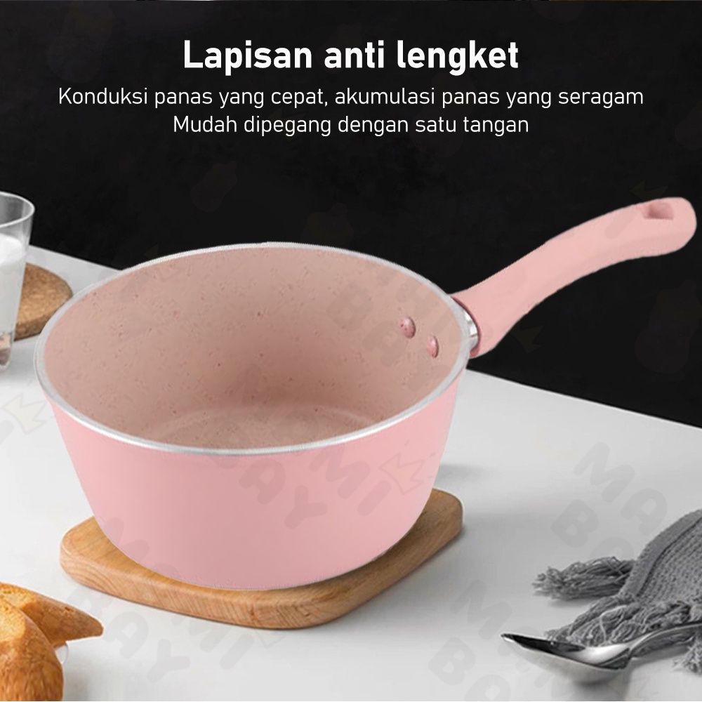 Mamibayi 12/14/16/18cm Panci Susu Anti Lengket Panci Teflon Marble Sauce Pot Mini