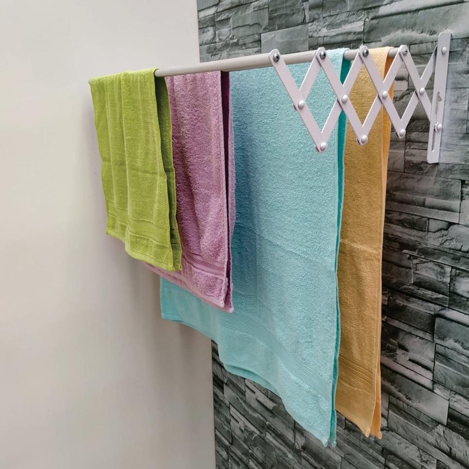 ☎ JEMURAN TEMPEL TARIK ALUMUNIUM JEMURAN DINDING  LIPAT 2 STEP PANJANG PENDEK ☄