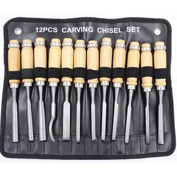 

Set Pisau Ukir Pahat Kayu 12 in 1 Wood Carving Art Knife - OE12