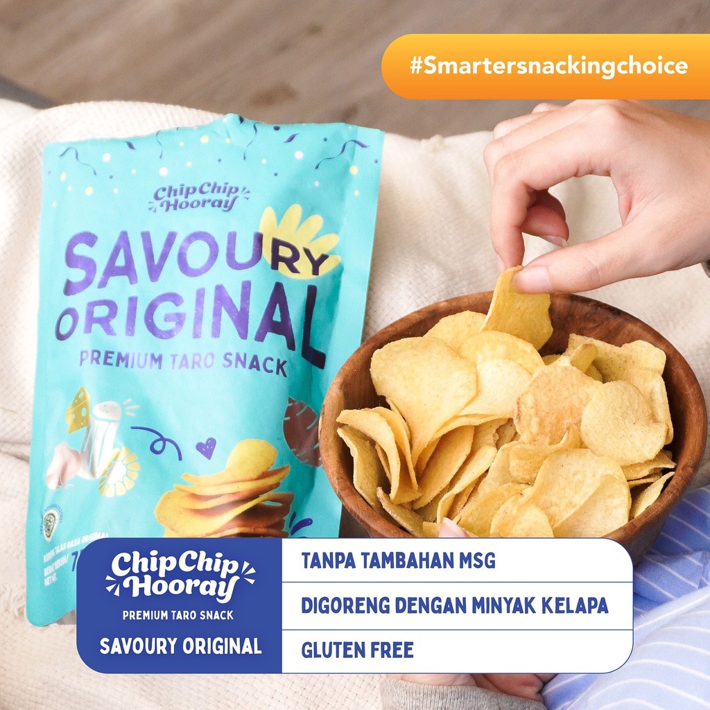 Chip Chip Hooray (75g) Premium Taro Snack / keripik sehat / snack ringan / keripik talas