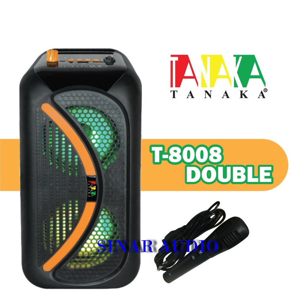 PROMO SPEAKER PORTABLE TANAKA T8008 FREE MIC KARAOKE SPEAKER TANAKA T 8008