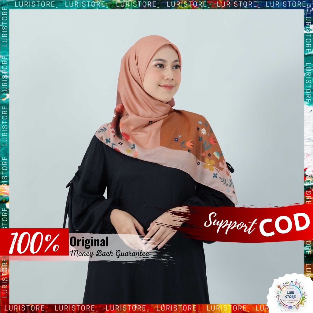 KERUDUNG DEENAY ORI ORNELIA TERRACOTTA Hijab Jilbab Segi Empat Segiempat Voal Motif Denay Terbaru Pr