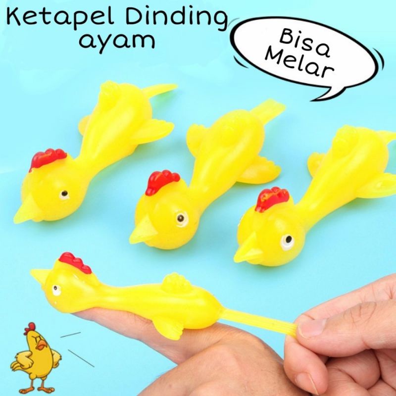 Mainan Ketapel Ayam Karet Nempel Dinding