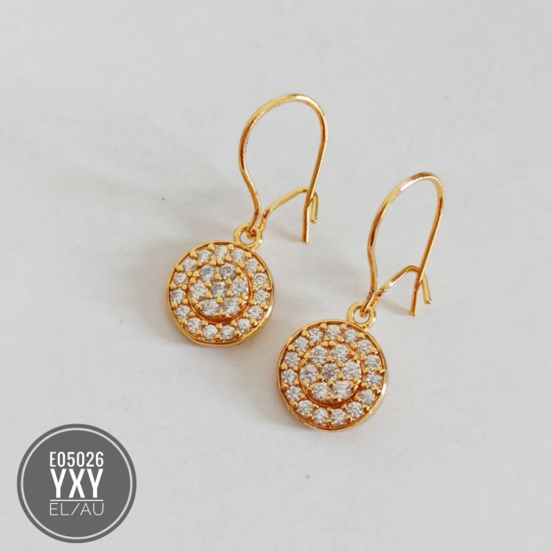 Anting yaxiya permata zircon gold E05026