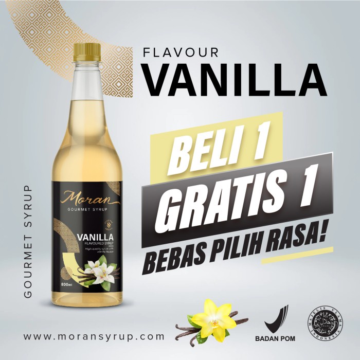 

SYRUP MORAN VANILLA 800ML GRATIS 1 BOTOL