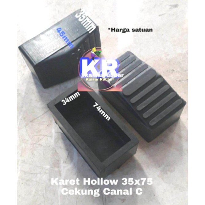 Karet Kaki hollow canal c 35x75 Cekung Pelindung Kaki Kursi Meja Rak Lemari Ranjang Besi Baja Ringan