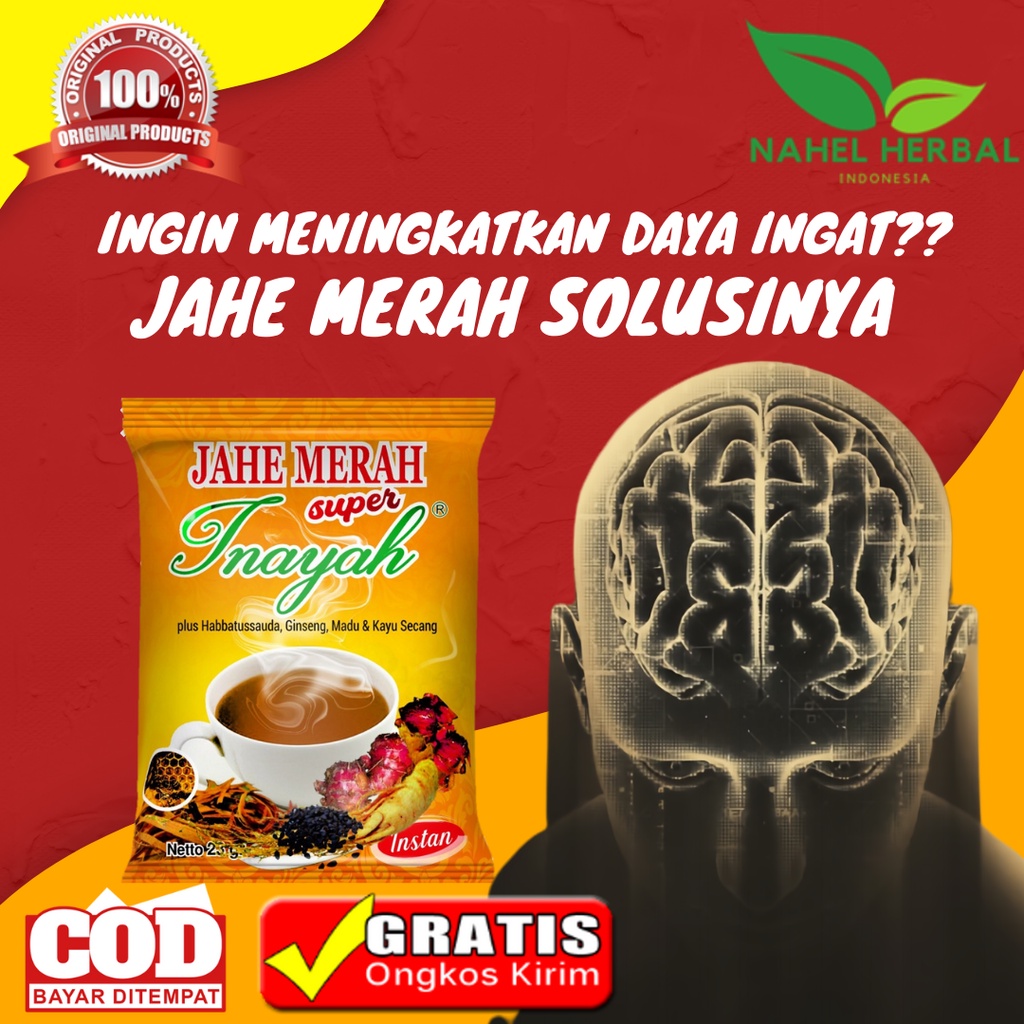 Vitamin Otak Anak Cerdas 7 Tahun Daya Ingat Pintar Paling Bagus - Jahe Merah Super Bubuk Sachet Plus