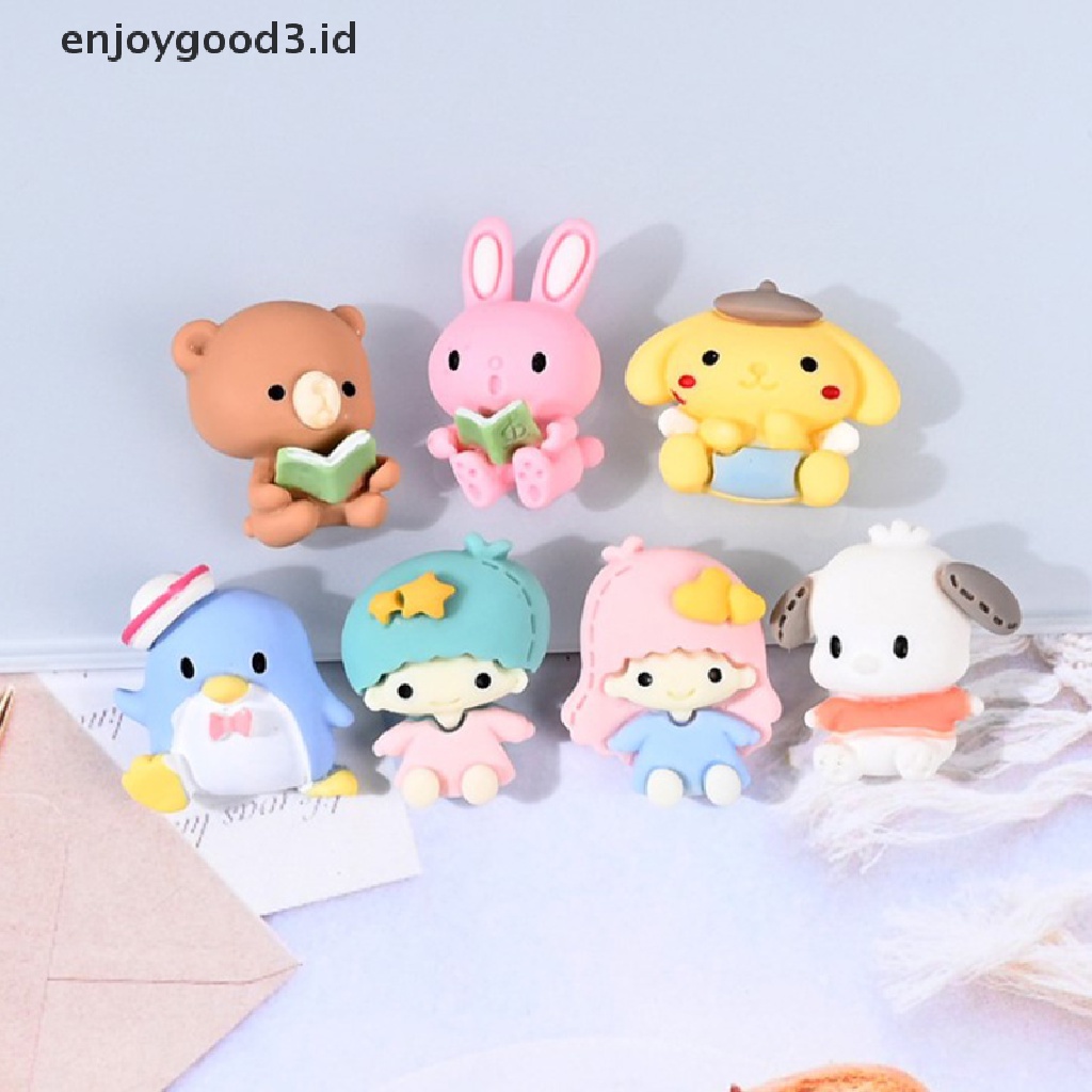 [Rready Stock] 10Pcs/lot Kawaii Kartun Flatback Resin Cabochon Hewan Lucu Kelinci Beruang (ID)