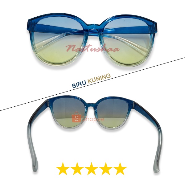 Kacamata Hitam Fashion Pria Wanita Lensa Gradasi UV400 Kacamata Warna Jelly Candy Fashion Sunglasses Women Retro Oversize