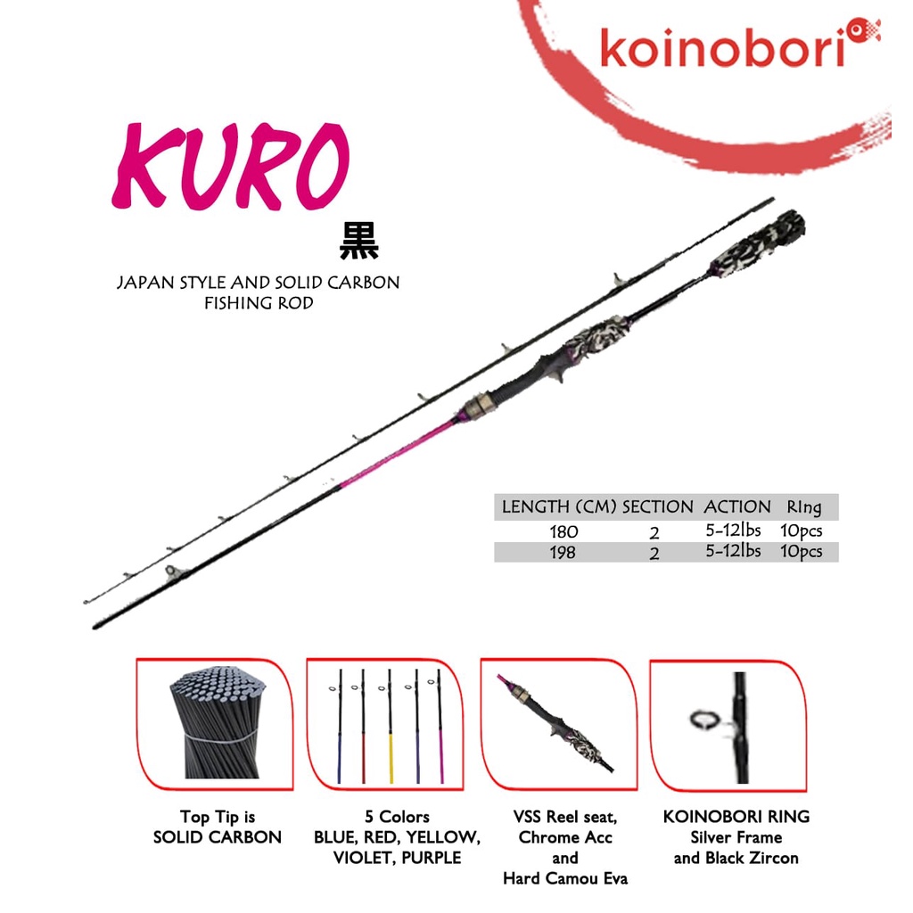JORAN KOINOBORI KURO BAITCASTING 602B - 662B / 5-12LBS