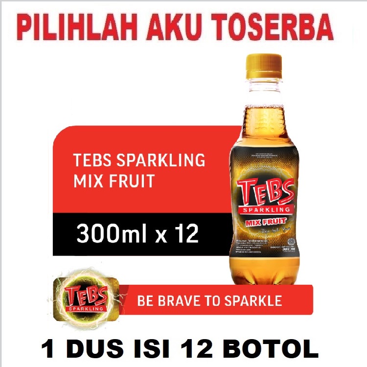 TEBS PET Sparkling MIX FRUIT 300 ml - ( HARGA 1 DUS ISI 12 botol )