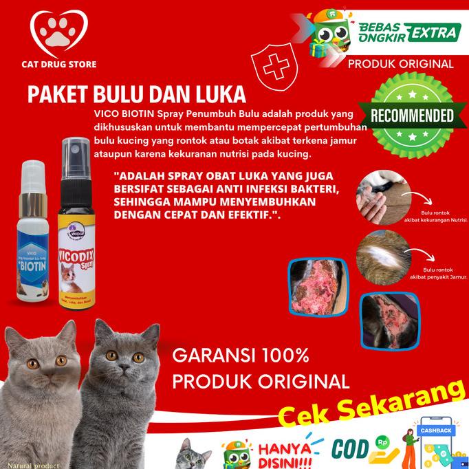 Obat luka kucing & penumbuh bulu kucing paling ampuh VICODIX & BIOTIN
