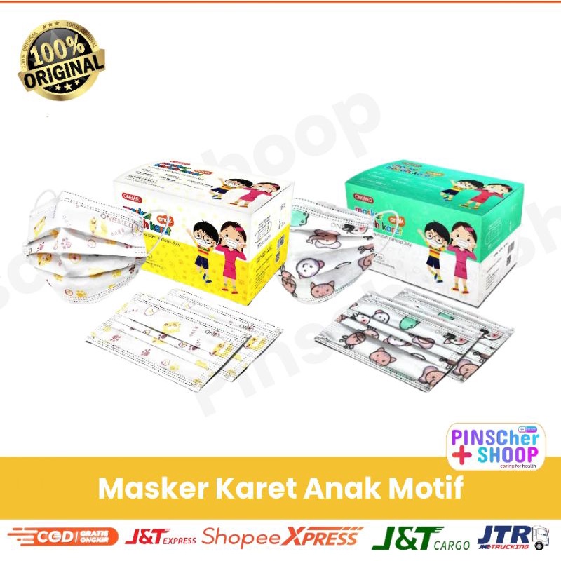 Masker Earloop Cantol Anak Motif 3Ply Isi 50 Per Box