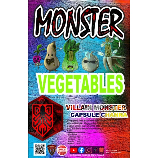 VILLAIN MONSTER VEGETABLES kapsul sayuran hijau untuk ikan channa