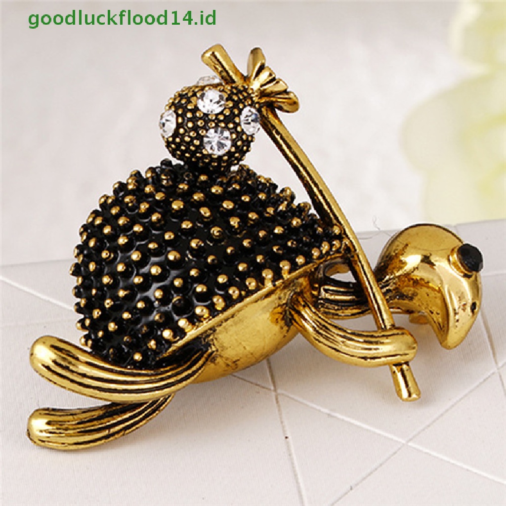 [GOOGFOUR] Enamel Turtle Bros Pin Kristal Hewan Bros Jas Kerah Pin Unisex Perhiasan [TOP]