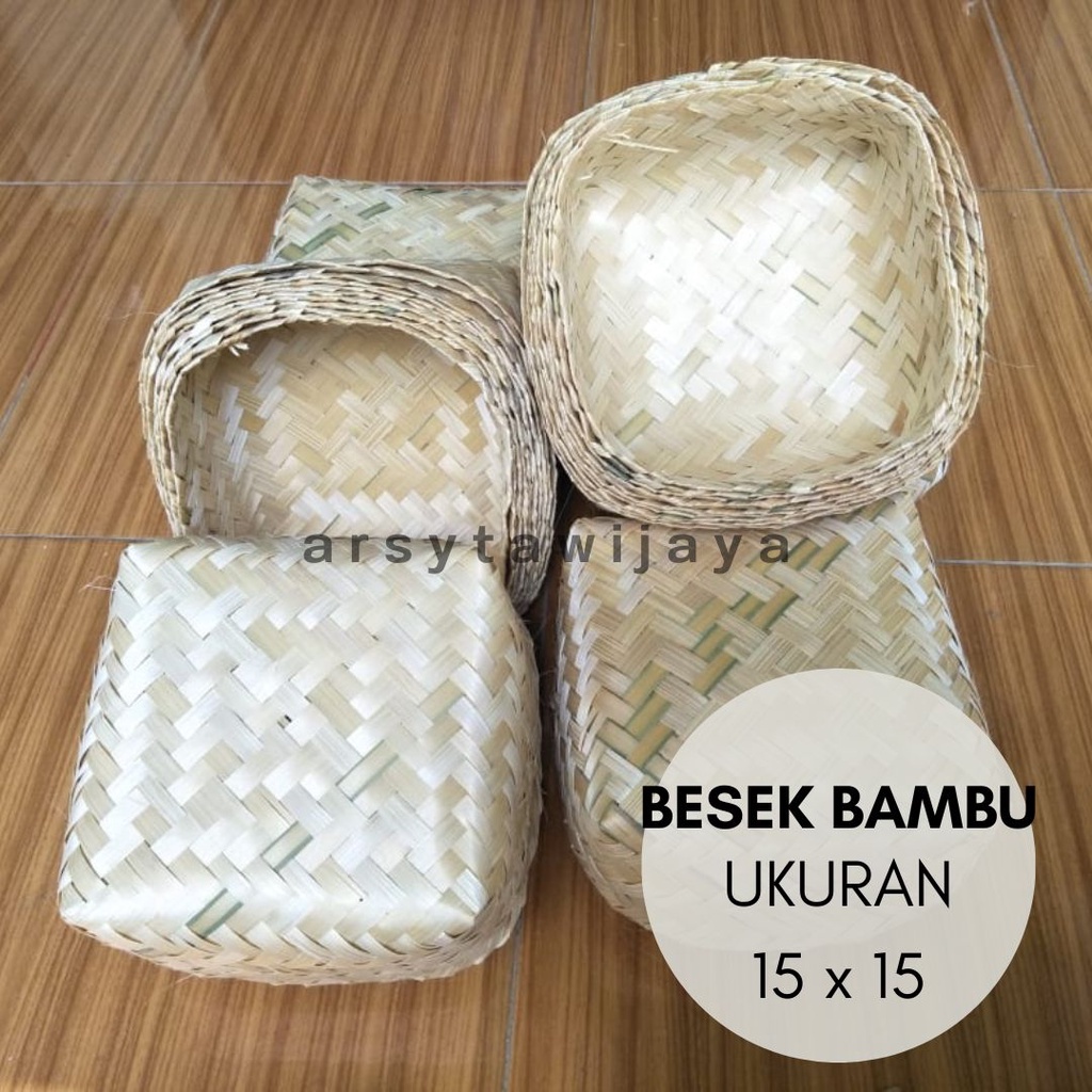 besek 15 x 15 - besek bambu kecil - besek mini bambu - besek souvenir
