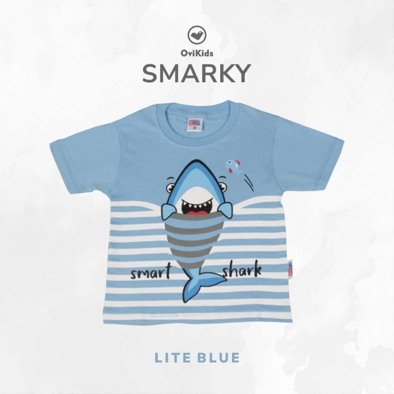 OVI KIDS SMARKY- baju anak laki laki kaos ocean smart shark printing