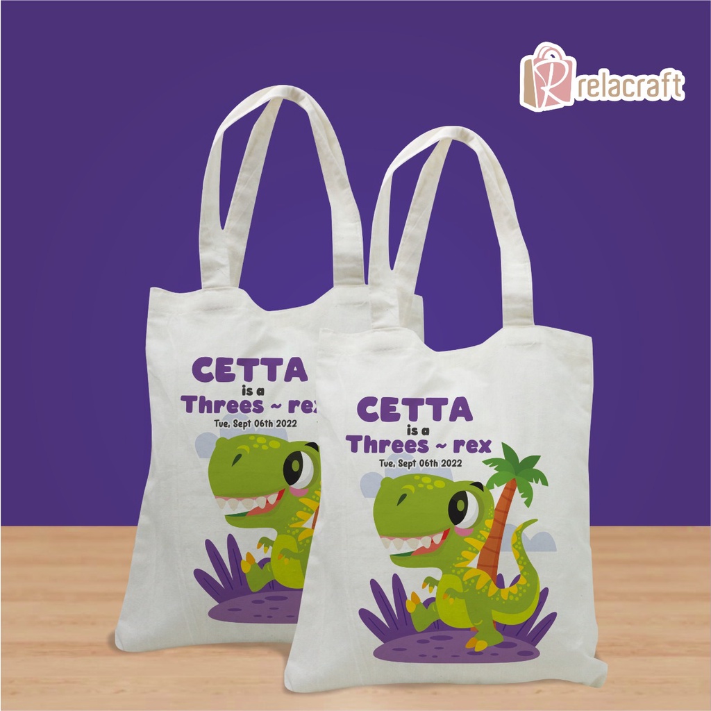 BLACU MURAH/JINJING BLACU TEMA DINO/TOTEBAG READY STOK/RELA CRAFT