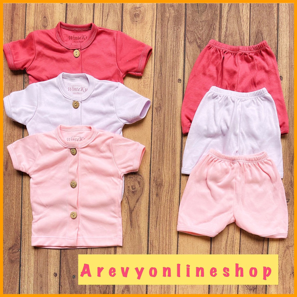 1 Setelan Bayi WinteKu Baju Pendek Celana Pendek Baju Panjang Celana Panjang Baby NB S M (0-12M)