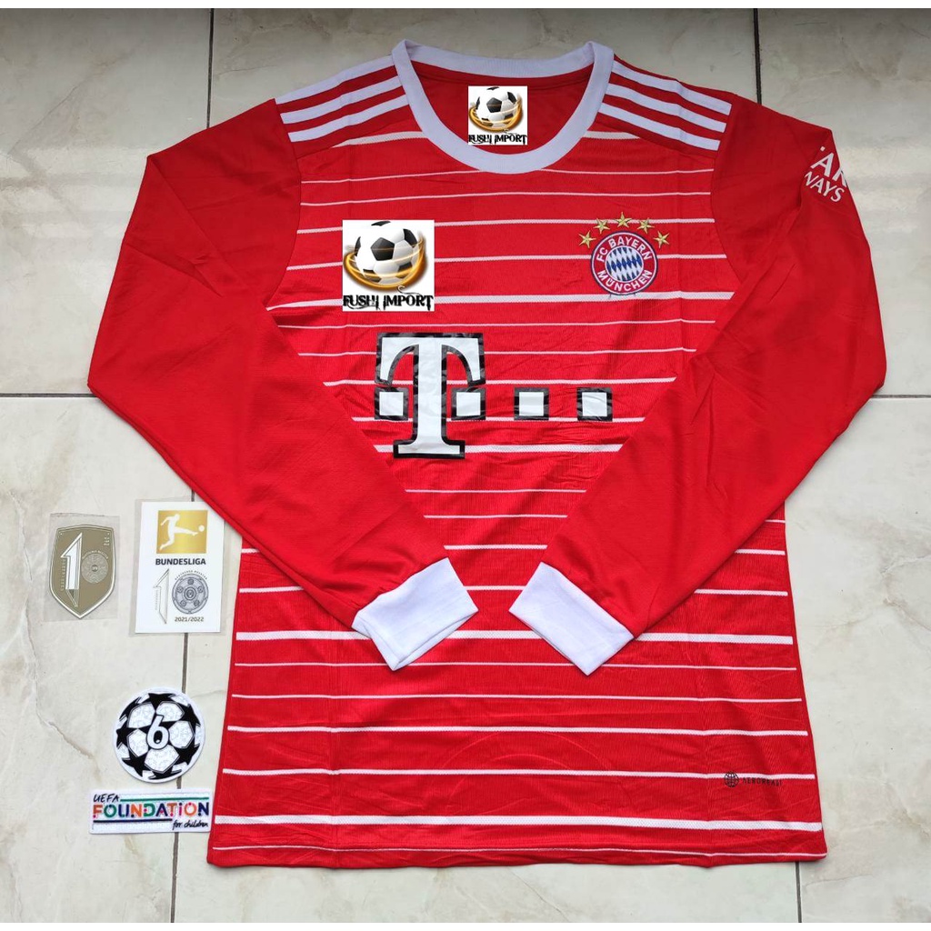 Jersey Baju Bola Munchen Home 2022 2023 Lengan Panjang Long Sleeve Grade Ori