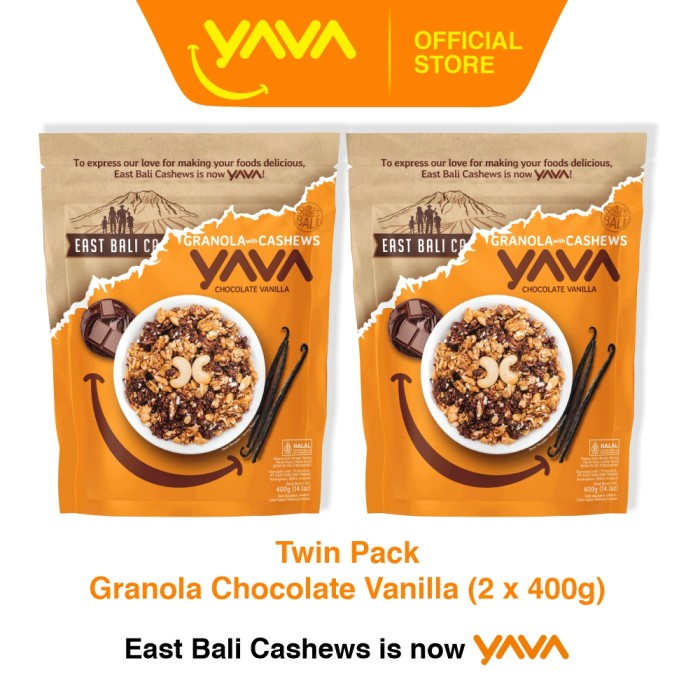 

[BISA COD] YAVA Twin Pack Granola Chocolate Vanilla (2 x 400g)