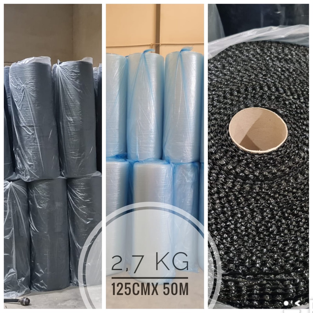 

Bubble Wrap Roll 125cm x 50m Hitam & Bening (2,7kg)