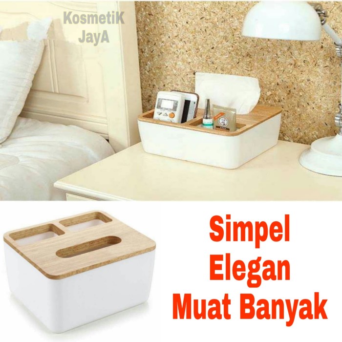 

Terlaris ✨ -KOTAK TISSUE BOX WADAH TEMPAT TISU DAN RAK REMOTE SMARTPHONE PENSIL - Cokelat- 2.1.23