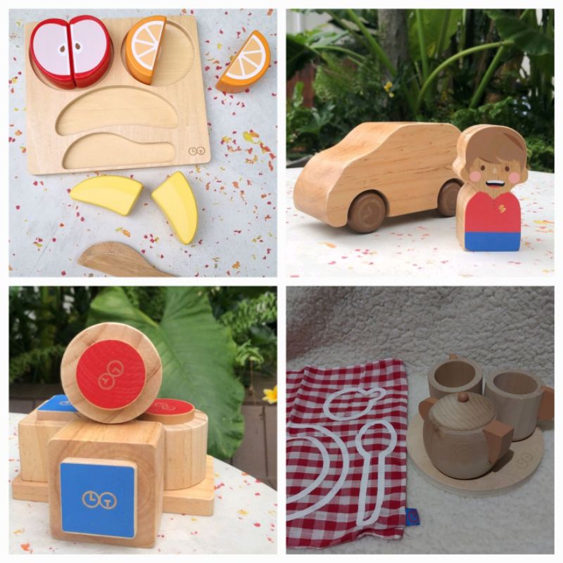 Learning time wooden toys mainan edukasi step 1