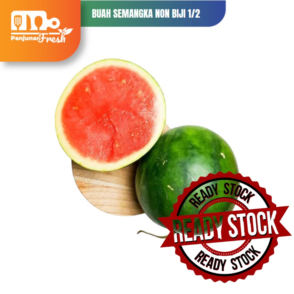 

Buah Semangka Merah Tanpa Biji 2- 3 KG Potong Setengah Segar Fresh 1/2