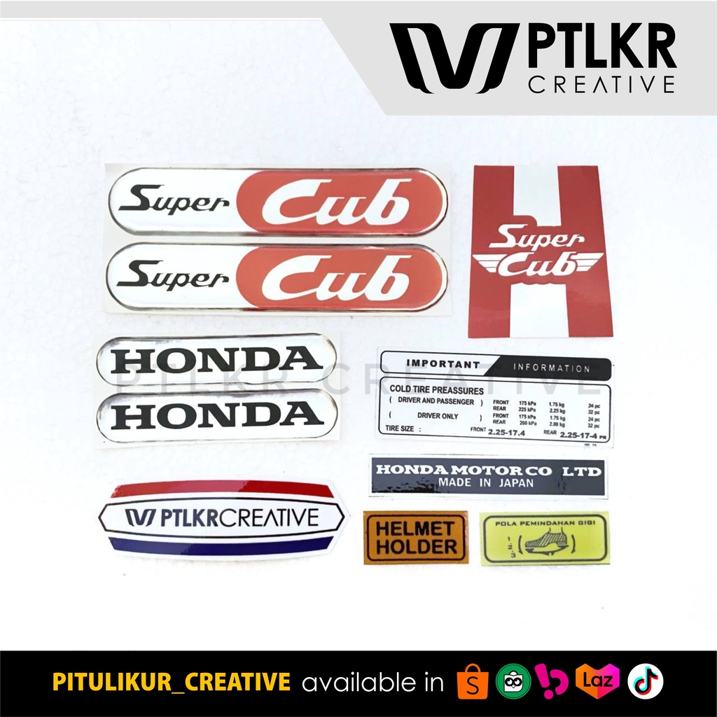 Stiker Striping Timbul Super Cub / Honda c70 / Olong