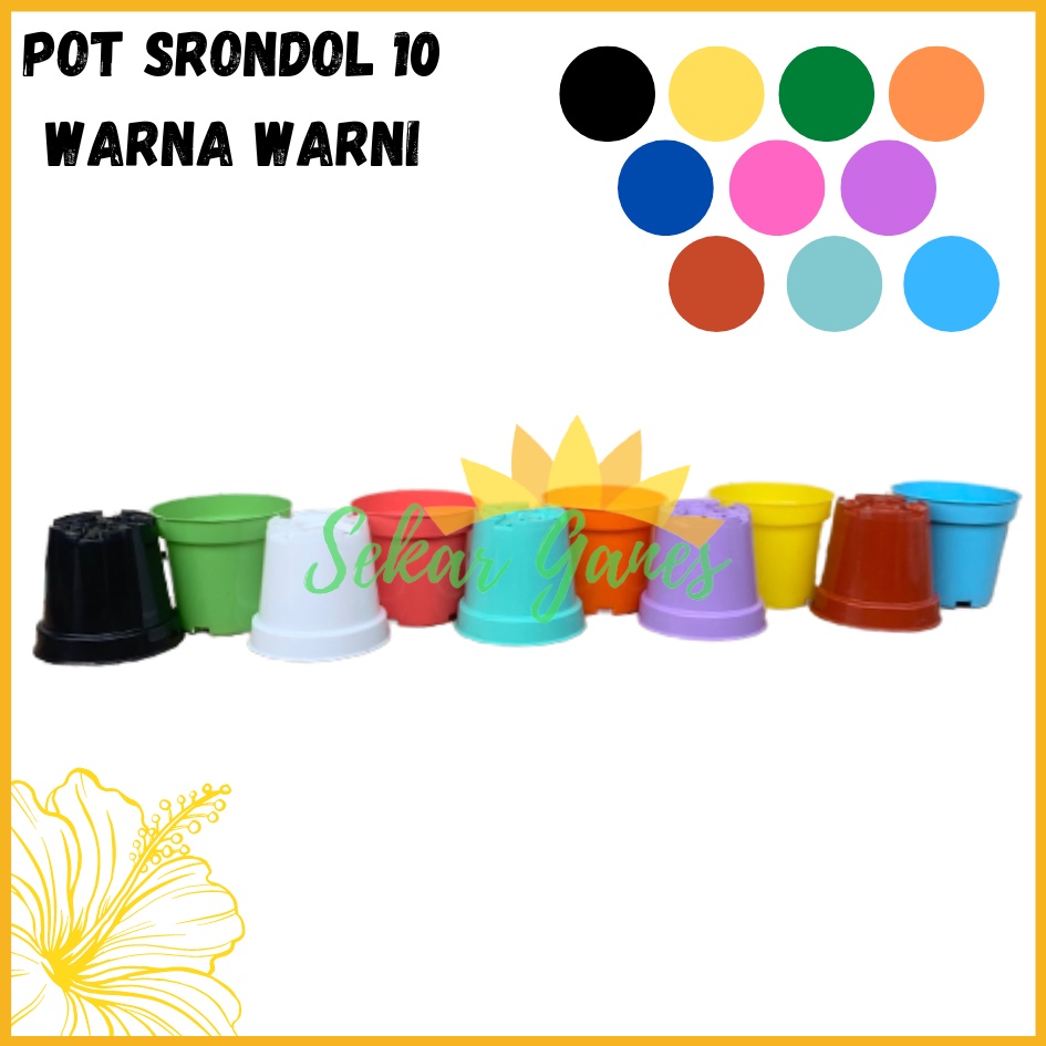 POT BUNGA 10 CM WARNA WARNI PUTIH HIJAU KUNING PINK UNGU Pot Tanam Hias ukuran mirip pot tawon 10cm