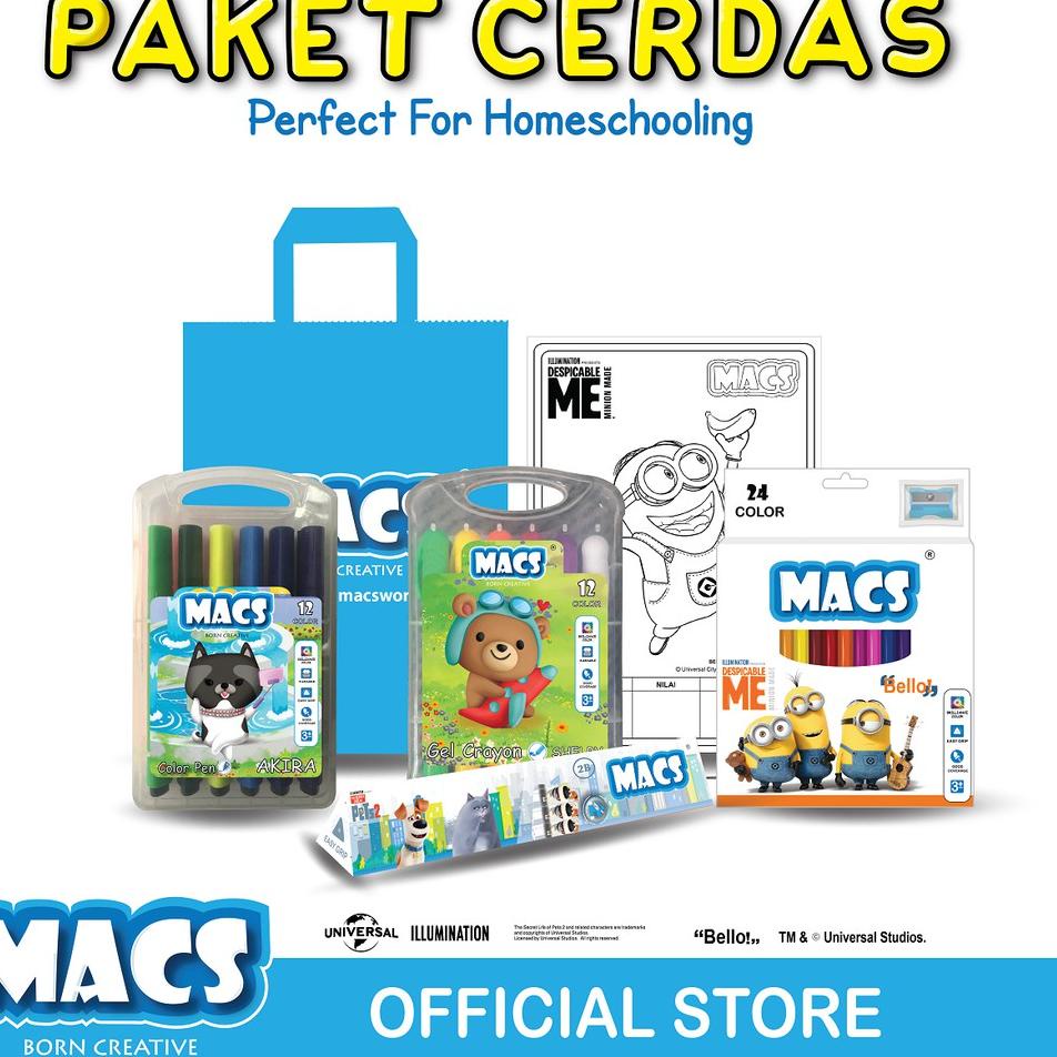 

~ Macs Paket Cerdas Mewarnai Pensil Warna Gel Crayon Color pen Set Recomend