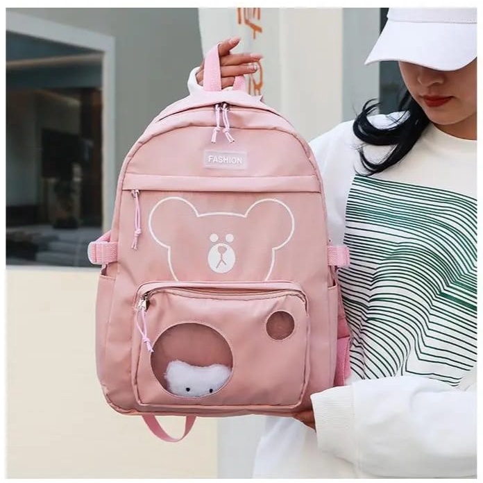 [COD] Ransel Sekolah Remaja Wanita Motif 2 Bulat Termurah / Model Ransel Tas Wanita Terbaru / Tas Pungung /Tas Kuliah Wanita Style Korea / Ransel Bahu Wanita