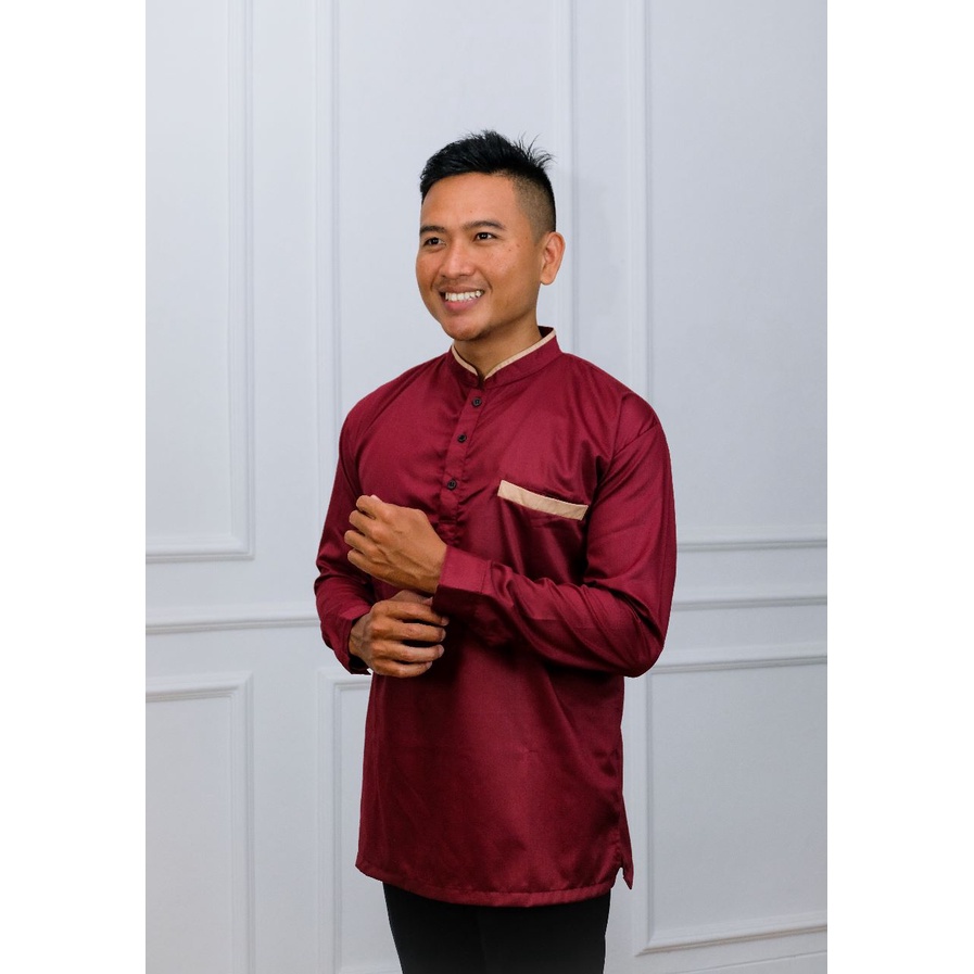 Koko Kurta Putih Dewasa Lengan Panjang Putih Material CATTON Adem