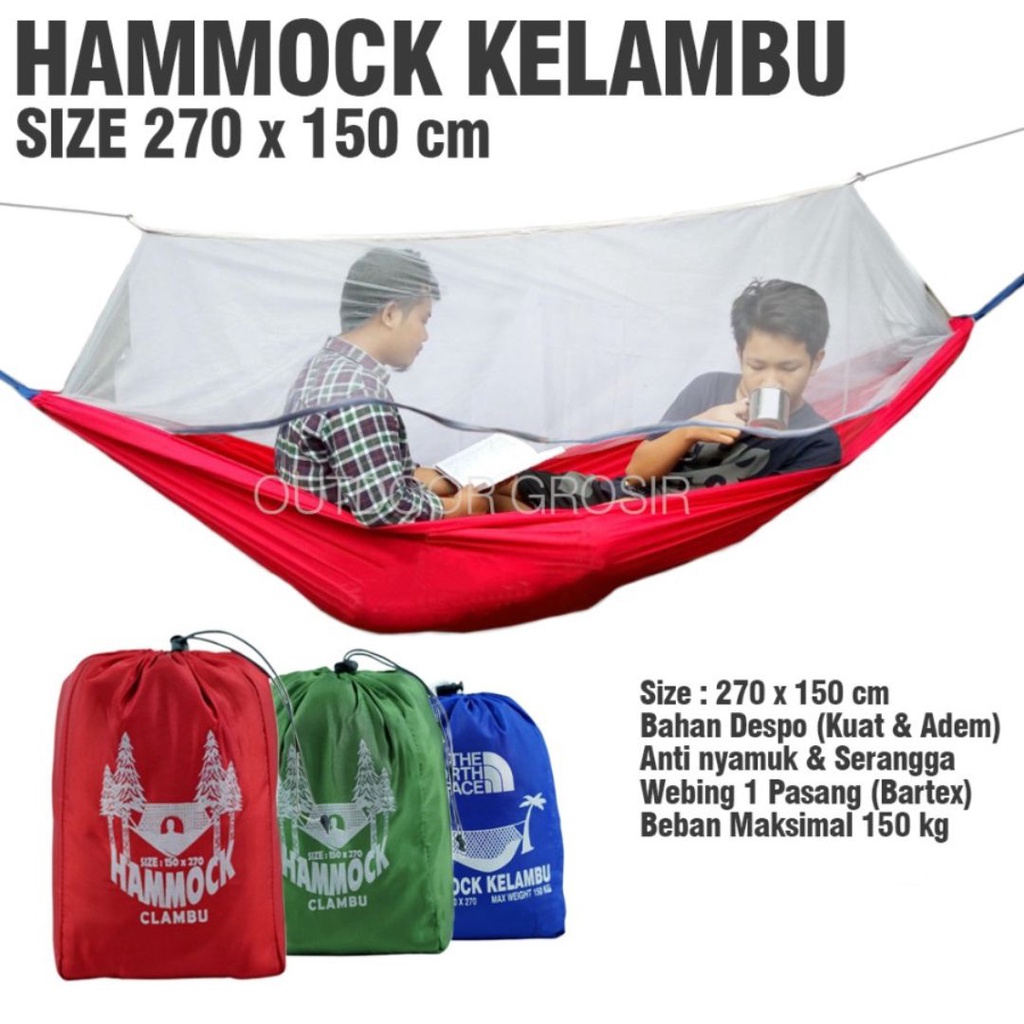 Hammock Kelambu Anti Nyamuk Ayunan Single Hammok Piknik