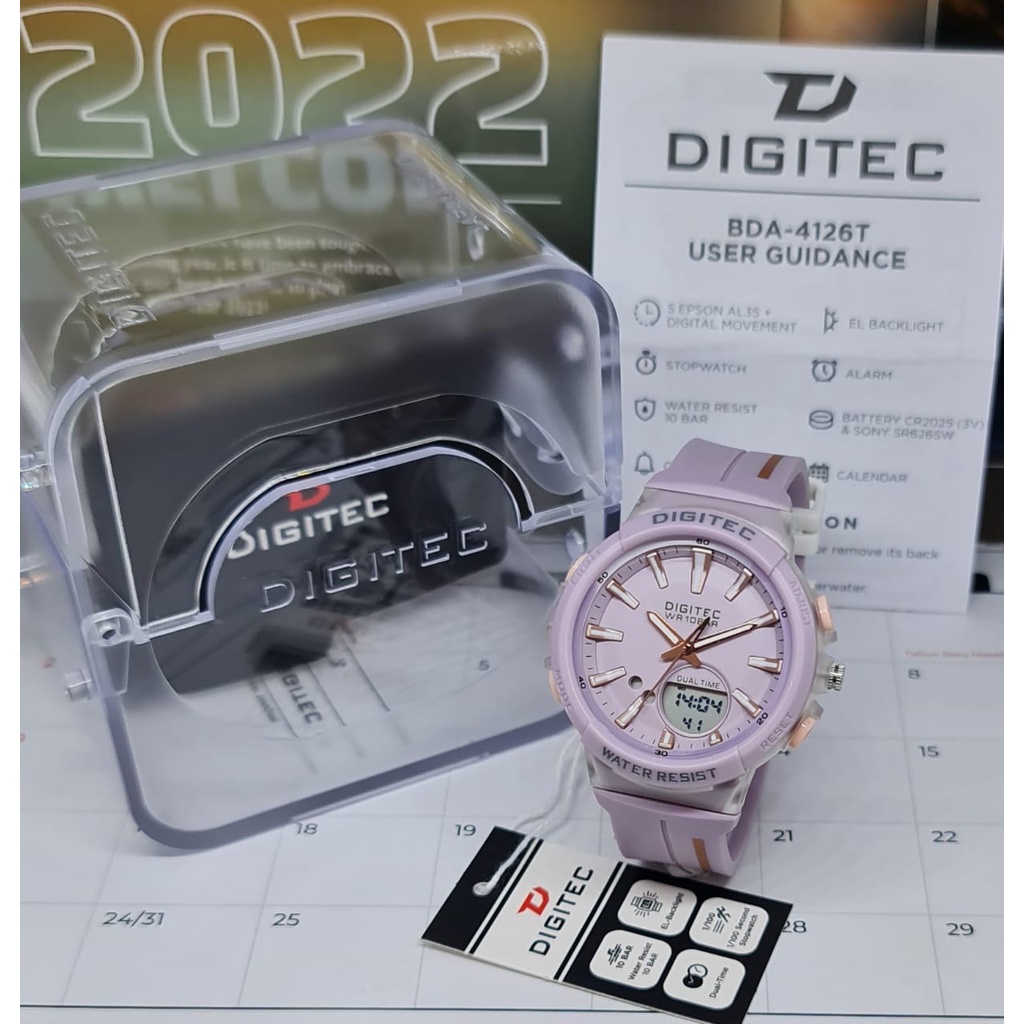 COD !! jam tangan wanita DIGITEC 4126 terbaru free batre cadangan murah meriah jam mewah sport terlaris