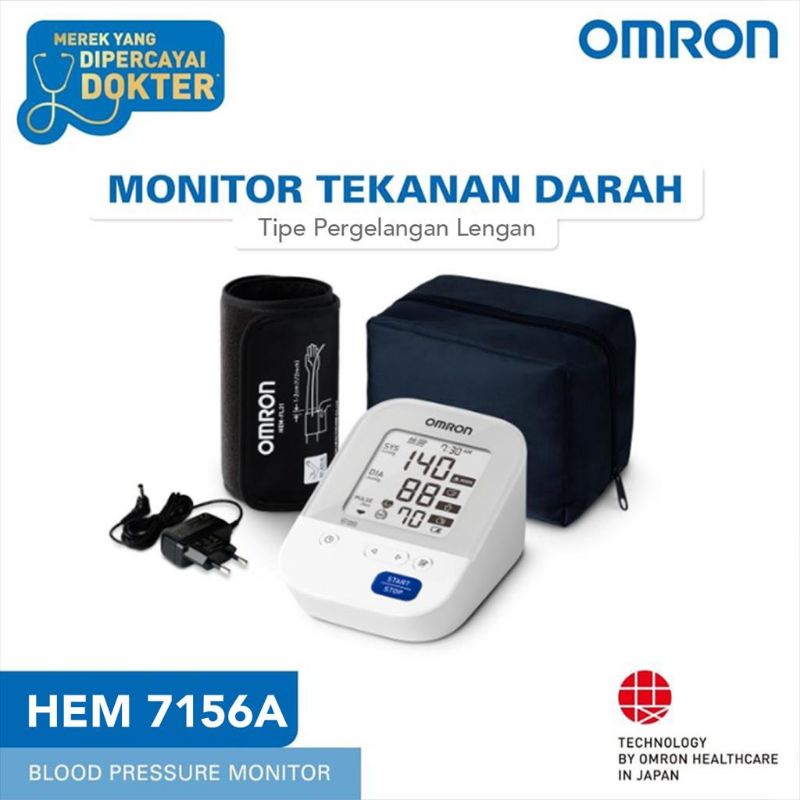 OMRON DIGITAL TENSIMETER HEM 7156 AT (+ADAPTOR) TENSI DIGITAL FULL SET PENGGANTI TENSIMETER OMRON HEM 7156A