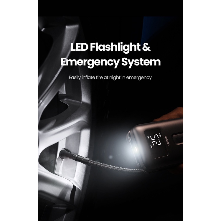 UGREEN Air Pump Inflator Electric Pompa Ban Mobil Sepeda Motor Pompa Angin Elektrik 40121