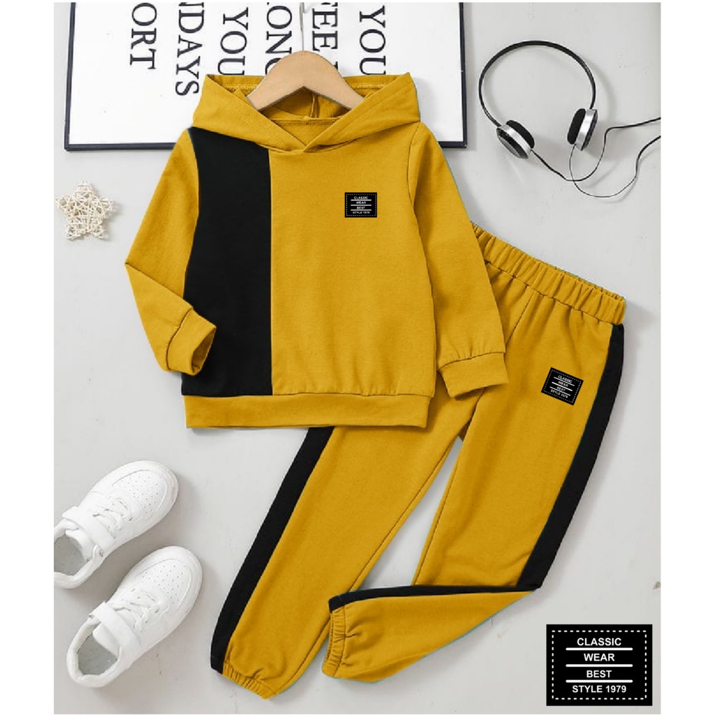 Set Wanita Model Hoodie Terbaru Viral Tangan Panjang Matt Babyterry /Set Hitami Size M-L-XL-XXL Set Sport Wanita/Stelan Olah Raga Wanita Kekinian