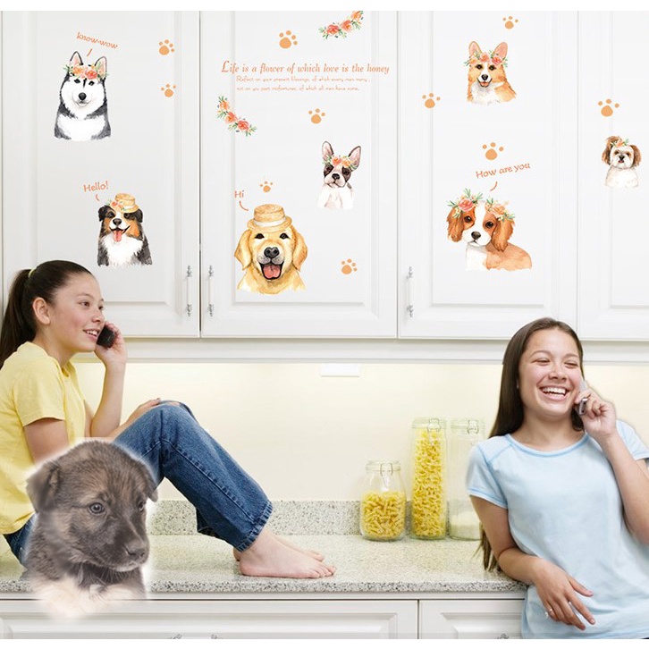 ⭐Mall57⭐ Lucu 3D Hewan Kucing Toilet Stiker Poster Kulkas Stiker Dinding Wall Sticker Cat Anjing Dog
