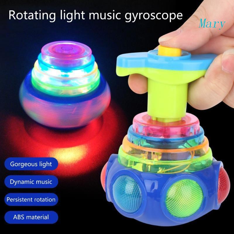 Mary Spinning Top Colorful Flash Led Light Spinning Top Lase Music Gyroscope Kid Luminous Music Gyro Anak Hadiah Natal
